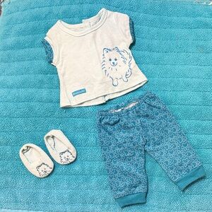 American Girl Pomeranian Pajamas with Slippers